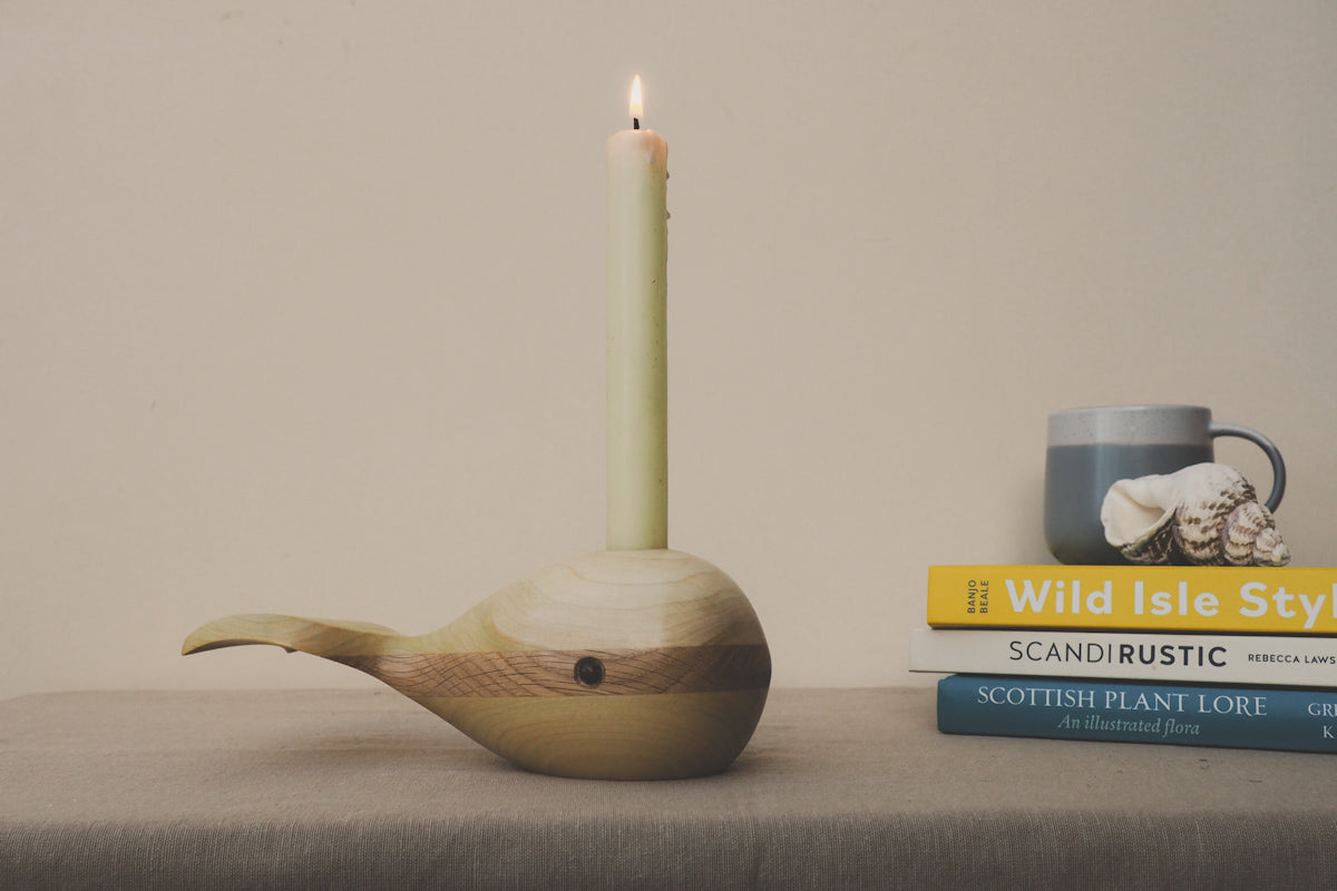 whale candle holder