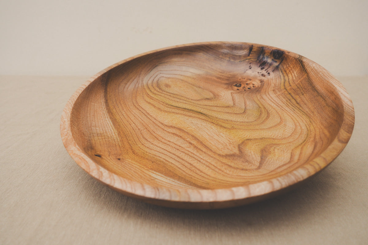 Hand Turned Wych Elm Wooden Bowl