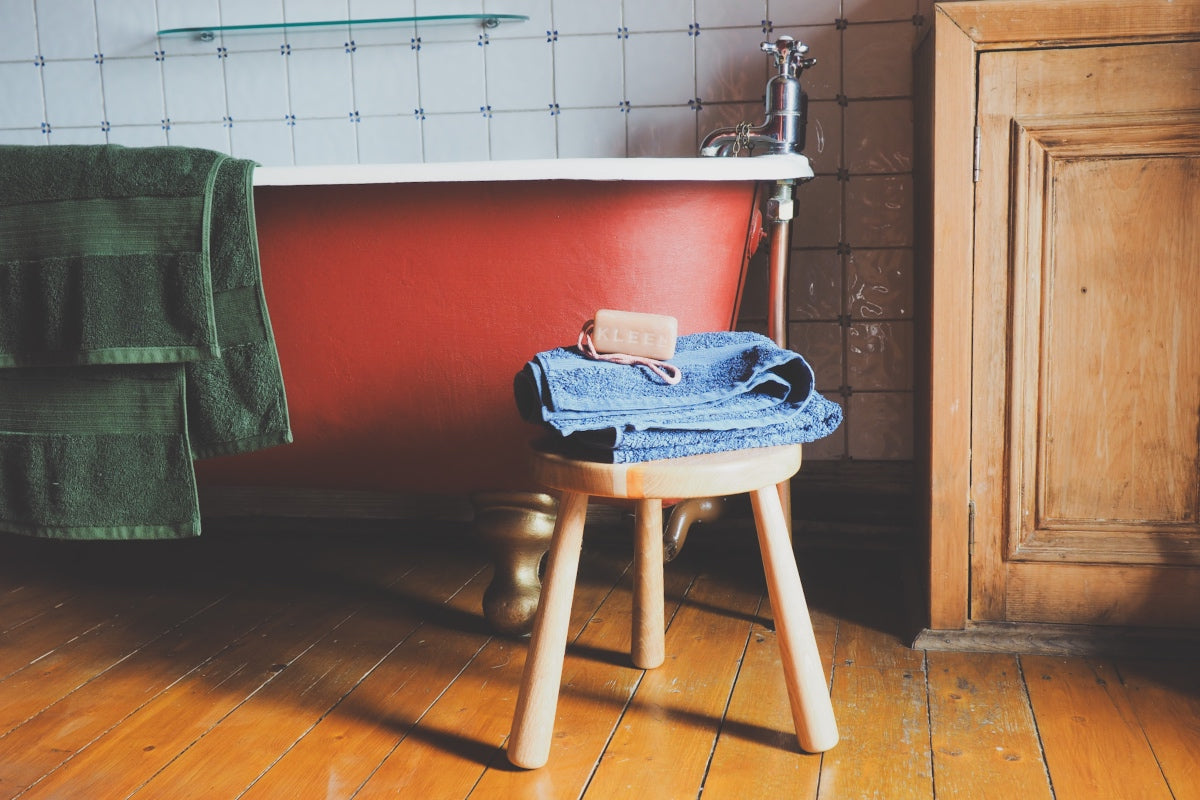 Modern Milking Stool With Contrasting Stripes