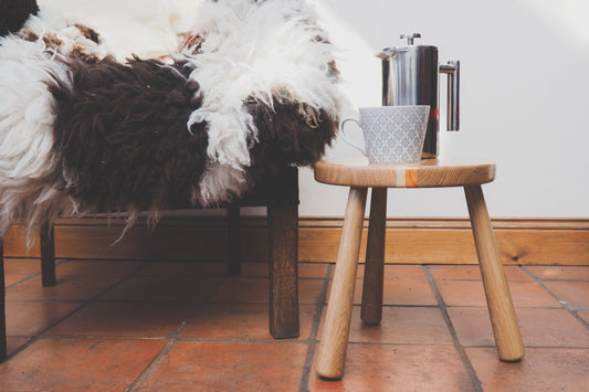 Modern Milking Stool With Contrasting Stripes